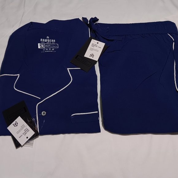 Unisex sleep raw pant/shirt top and bottom smooth material rawgear blue los ange - Picture 2 of 11